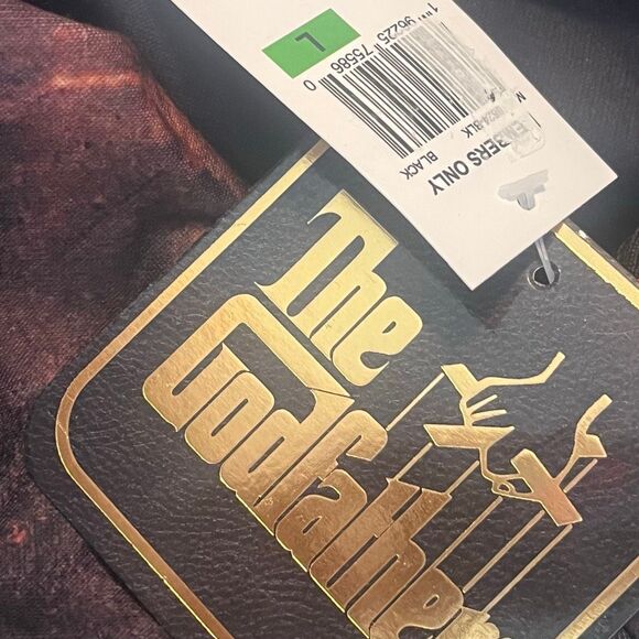 Members Only “ The God Father” Black Full Graphics Hoodie Sz L - Picture 6 of 8